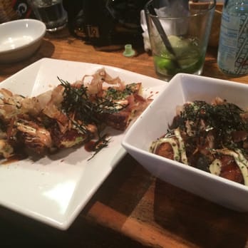 Guu with Garlic - Okonomiyaki (left) and Takoyaki (right) - Japanese Near Me - Vancouver, British Columbia Guu with Garlic - Okonomiyaki (left) and Takoyaki (right) - Japanese Near Me - Vancouver, British Columbia