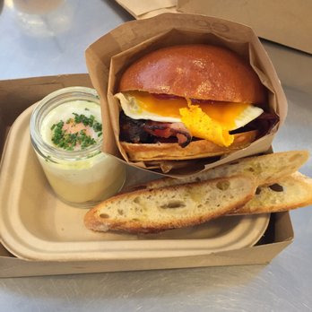 Eggslut - Slut on the left and Bacon, Egg & Cheese on the right - Breakfast & Brunch Near Me - Los Angeles, California
