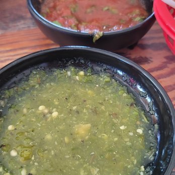 Fiesta Mexicana - Red & green salsas.  The red sauce is really good - great even.  The green is super hot so beware! - Mexican Near Me - Oceanside, California
