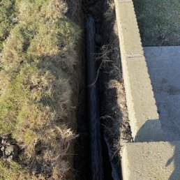 3" schedule 40 black drain in trench, perfect result!!