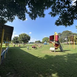 Enid Justin City Park - Look at that slide. I can feel the backs of my legs burning and sticking.