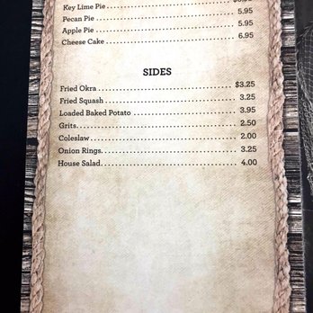 Ace Basin Fish Camp - Menu Sides - Seafood Near Me - Jacksonboro, South Carolina