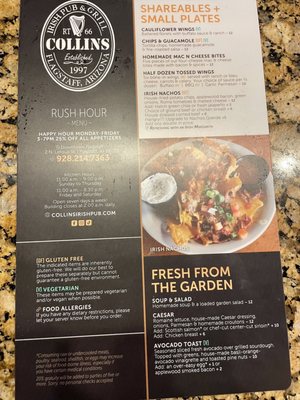 Menu photo 5 Collins Irish Pub & Grill Flagstaff, AZ Menu photo 5 Collins Irish Pub & Grill Flagstaff, AZ