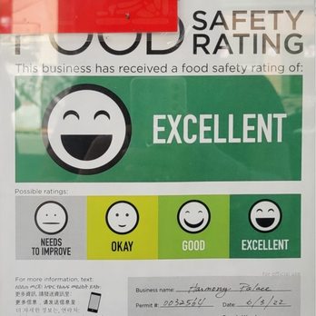 Harmony Palace - King Country Food Safety Rating - Dim Sum Near Me - Seattle, Washington