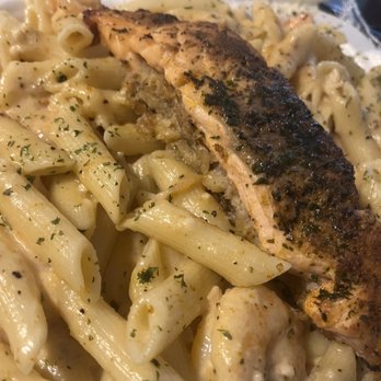 L&E Fine Cooking - 12.Crab Stuffed Salmon Alfredo Pasta - Cajun/Creole Near Me - Delray Beach, Florida