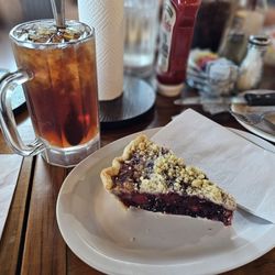 Urban Farmhouse Eatery & Pie Co - Triple-berry pie and iced tea