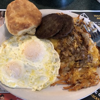 Metro Diner - Eggs, sausage, and hash brown with cheese and onions. - Diners Near Me - Augusta, Georgia
