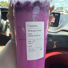 Dragon fruit drink light ice extra inclusions Dragon fruit drink light ice extra inclusions
