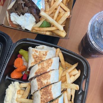 DFW Kabab & Gyro - Gyro Sandwich (top) & Beef shawarma Arabia (bottom) - Mediterranean Near Me - Grapevine, Texas