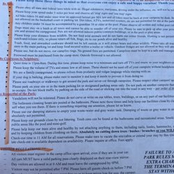 Prospect Mountain Campground - Rules of the new republic