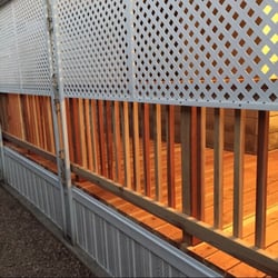 Quality Mobile Home Services - Exterior lattice on redwood deck