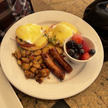 Bardot - Eggs Benedict with a side of sausage - New American Near Me - Claremont, California