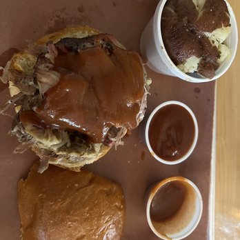 Monk's BBQ - Pulled pork sandwich meal with one side. Price of $13.99 - Barbeque Near Me - Purcellville, Virginia Monk's BBQ - Pulled pork sandwich meal with one side. Price of $13.99 - Barbeque Near Me - Purcellville, Virginia
