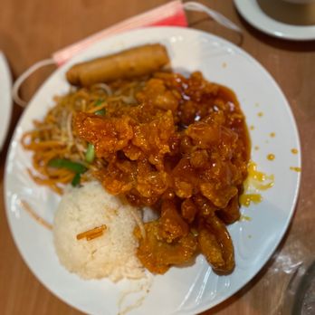 China King - Orange chicken dinner plate with sticky rice instead of fried rice - Chinese Near Me - Sparks, Nevada China King - Orange chicken dinner plate with sticky rice instead of fried rice - Chinese Near Me - Sparks, Nevada