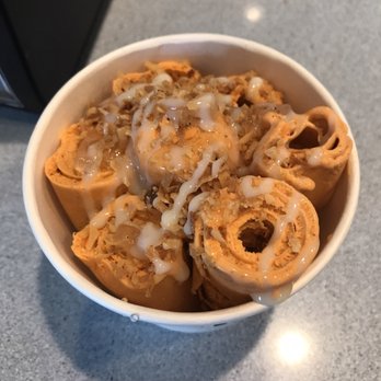 Icicles - Mai Tai (Thai Tea) with lychee jelly, toasted coconut, and condensed milk drizzle! - Desserts Near Me - Pleasanton, California
