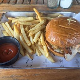 Chicken sandwich and fries