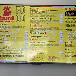 Menu as of MARCH 2026