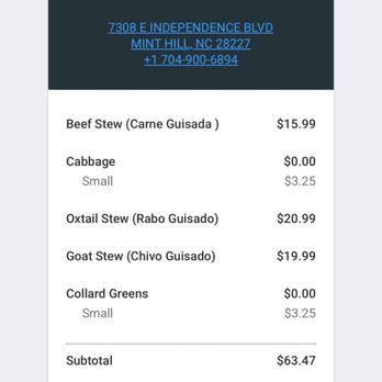 Mi Barrio Halal Latin Grill - What I paid for 3 people.. crazy!! Never again from here. - Dominican Near Me - Charlotte, North Carolina Mi Barrio Halal Latin Grill - What I paid for 3 people.. crazy!! Never again from here. - Dominican Near Me - Charlotte, North Carolina