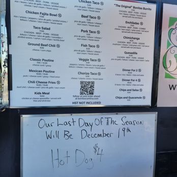 Bonita's Cantina - Last day open for 2024 is Dec 19!!! - Food Trucks Near Me - Stittsville, Ontario Bonita's Cantina - Last day open for 2024 is Dec 19!!! - Food Trucks Near Me - Stittsville, Ontario