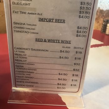 Original Thai Restaurant - Alcohol list - Thai Near Me - Sparks, Nevada Original Thai Restaurant - Alcohol list - Thai Near Me - Sparks, Nevada