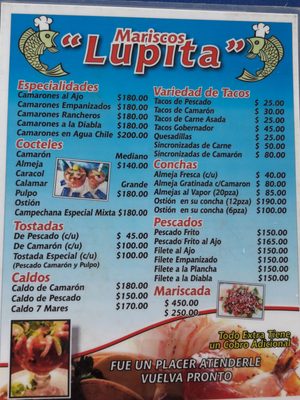 Menu photo 1 Mariscos Lupita Chetumal, ROO