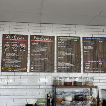 Rainbowls - Menu board - Juice Bars & Smoothies Near Me - Anaheim, California Rainbowls - Menu board - Juice Bars & Smoothies Near Me - Anaheim, California
