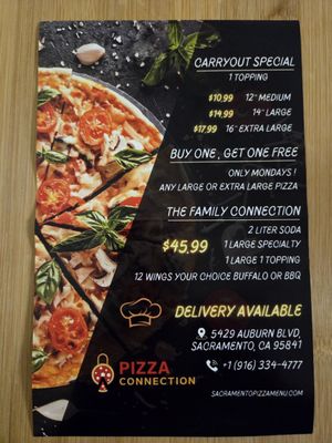 Menu photo 5 Sacramento Pizza Connection Sacramento, CA