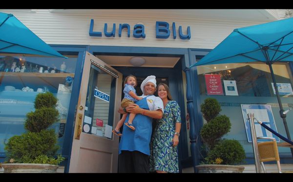 Photo of Luna Blu - Tiburon, CA, US. Executive Chef Renzo Azzarello, his wife and manager Crystal and their son and boss Leonardo!