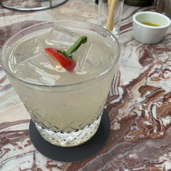 Cecconi's Miami Beach - PICANTE DE LA CASA cocktail Cazadores Reposado, lime, agave, fresno chili pepper, cilantro. - Italian Near Me - Miami Beach, Florida