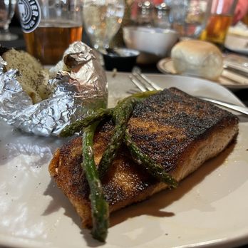 The Nickel - Blackened salmon with baked potato. - Italian Near Me - Frewsburg, New York