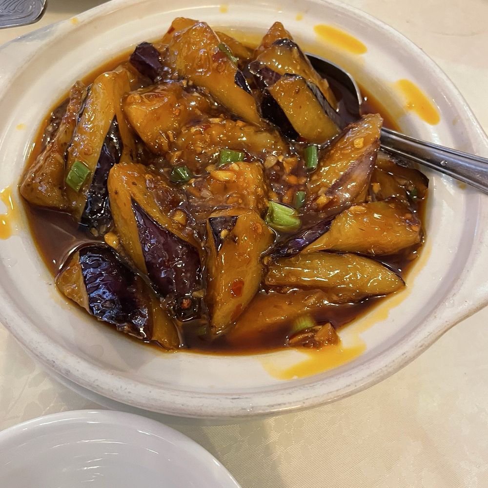 Sichuan House - V2. Eggplant in Garlic Sauce 鱼香茄子 - Szechuan Near Me - Johns Creek, Georgia