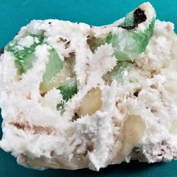 The Rock Shop - Green Apophylite with Stilbite and Scolesite.  $159.00