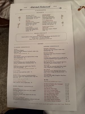 Menu photo 6 Antoine's Restaurant New Orleans, LA Menu photo 6 Antoine's Restaurant New Orleans, LA