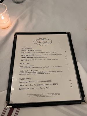 Menu photo 1 Bar Colline Arlington, VA