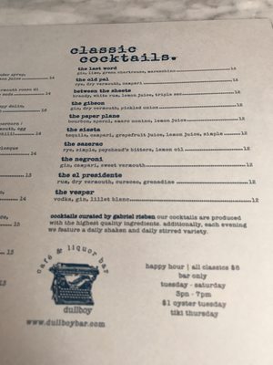 Menu photo 5 Dullboy Jersey City, NJ