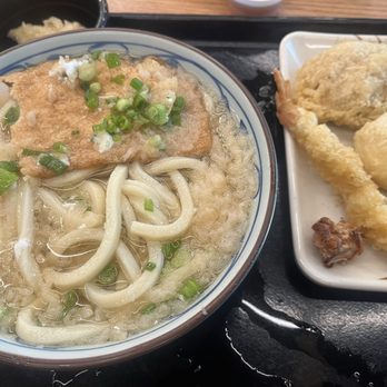 Marugame Udon - Kitsune large with onsen, and tempura - Japanese Near Me - Vancouver, British Columbia Marugame Udon - Kitsune large with onsen, and tempura - Japanese Near Me - Vancouver, British Columbia