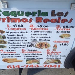 Taqueria Los Primos Reales - Menu (taken 2/19/14)