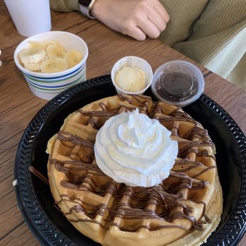 Breezeway Cafe - The banella waffle l. They were kind enough to put the bananas on the side so my wife could have them even tho I'm allergic. - Breakfast & Brunch Near Me - Pismo Beach, California Breezeway Cafe - The banella waffle l. They were kind enough to put the bananas on the side so my wife could have them even tho I'm allergic. - Breakfast & Brunch Near Me - Pismo Beach, California