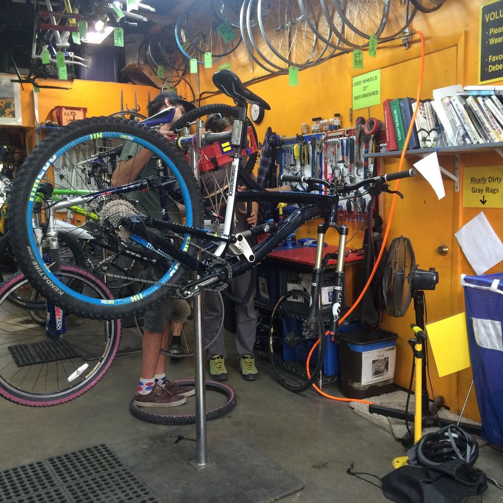 Tools, parts, and people who know a lot about bikes.
