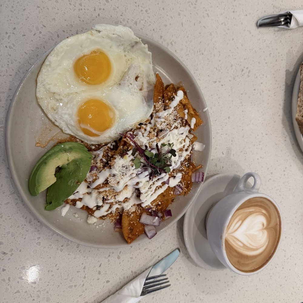Le Buzz Caffe - Chilaquiles and candied pecan latte - Coffee & Tea Near Me - Tucson, Arizona