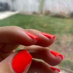 Top Ten Nails & Spa - Chipped lumpy nail polish.