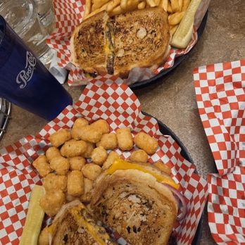 Pit Stop Diner - My son's patty melt one with Fries & one with tots:) - Diners Near Me - Cabazon, California Pit Stop Diner - My son's patty melt one with Fries & one with tots:) - Diners Near Me - Cabazon, California