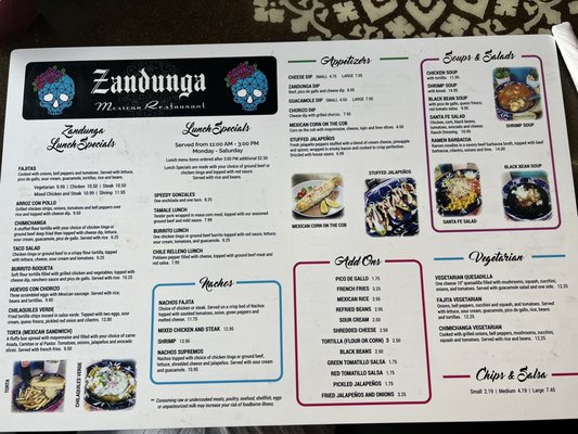 Menu photo 5 Zandunga Mexican Restaurant Oak Ridge, TN