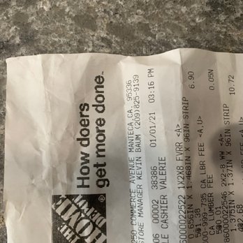 The Home Depot - Receipt - Nurseries & Gardening Near Me - Manteca, California The Home Depot - Receipt - Nurseries & Gardening Near Me - Manteca, California