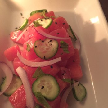 Postino Heights - Tuna and watermelon... I didn't like it very much the combination - Wine Bars Near Me - Houston, Texas