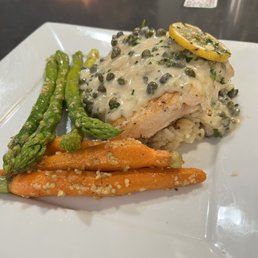 Salmon dinner. Salmon dinner.