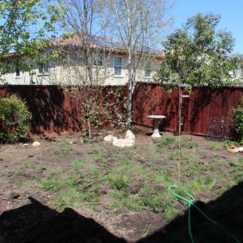 Elationscapes - The back yard shortly after work started. The old lawn had to be removed. - Landscaping Near Me - Creston, California Elationscapes - The back yard shortly after work started. The old lawn had to be removed. - Landscaping Near Me - Creston, California