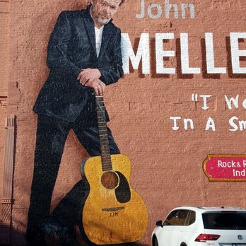 Mellencamp Mural - Mellencamp mural by Pamela Bliss 2019 (mature age) - Public Art Near Me - Seymour, Indiana Mellencamp Mural - Mellencamp mural by Pamela Bliss 2019 (mature age) - Public Art Near Me - Seymour, Indiana