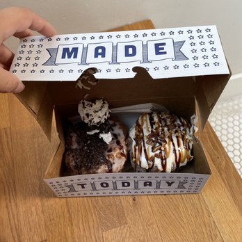 Parlor Doughnuts - Cookies and cream and turtle cheesecake doughnuts - Donuts Near Me - Denver, Colorado Parlor Doughnuts - Cookies and cream and turtle cheesecake doughnuts - Donuts Near Me - Denver, Colorado