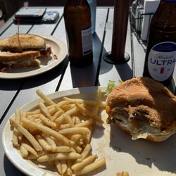 Village Tavern Bar and Grill - I had the 1/4 pound village burger and fries and wife had Rubin